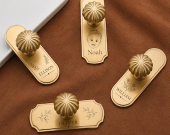 Personlized engraved Gold Brass Pumpkin Cabinet handle pull,Vintage drawer pull handles, Gold dresser knobs, wardrobe pull knobs, cupboard