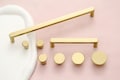 Modern drawer knob handles, Wardrobe Cabinet Pull Handle Knobs, Brushed Brass Cabinet Knobs, Brass Dresser knob, Furniture cabinet knobs