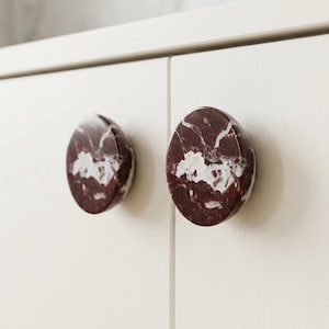 43MM Rosso viola Round Cabinet dresser knobs handles Boho Travertine Drawer cupboard knobs pull Organic Limestone Wardrobe Closet knob pulls