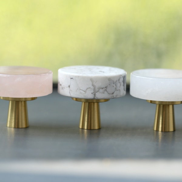 White Marble drawer knobs pulls, custom engraved Brass Cabinet Knobs dresser knob, cupboard drawer pulls, modern dresser knobs, furniture