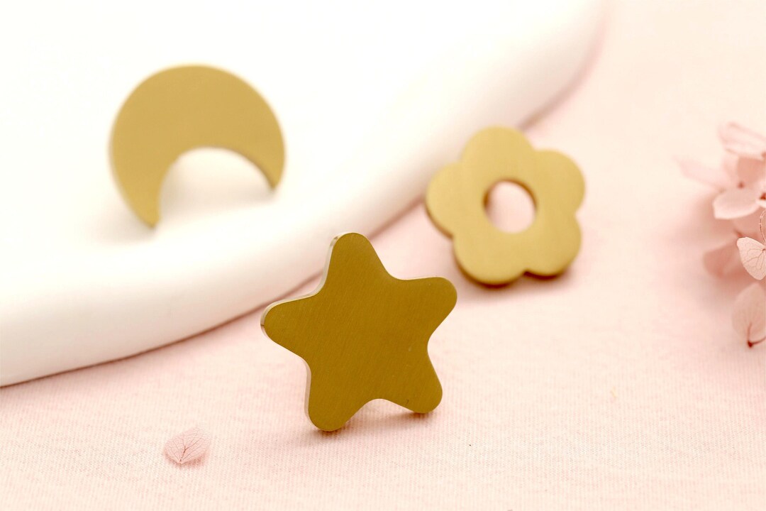 Golden Star Drawer Knob Handle Nursery Room Knob Child Room