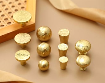 Hammered solid brass drawer knurled knob cabinet pull door pull,custom engraved modern solid brass pull