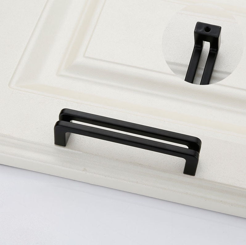 Modern Black Pulls Handles Minimalist Drawer Pulls Etsy