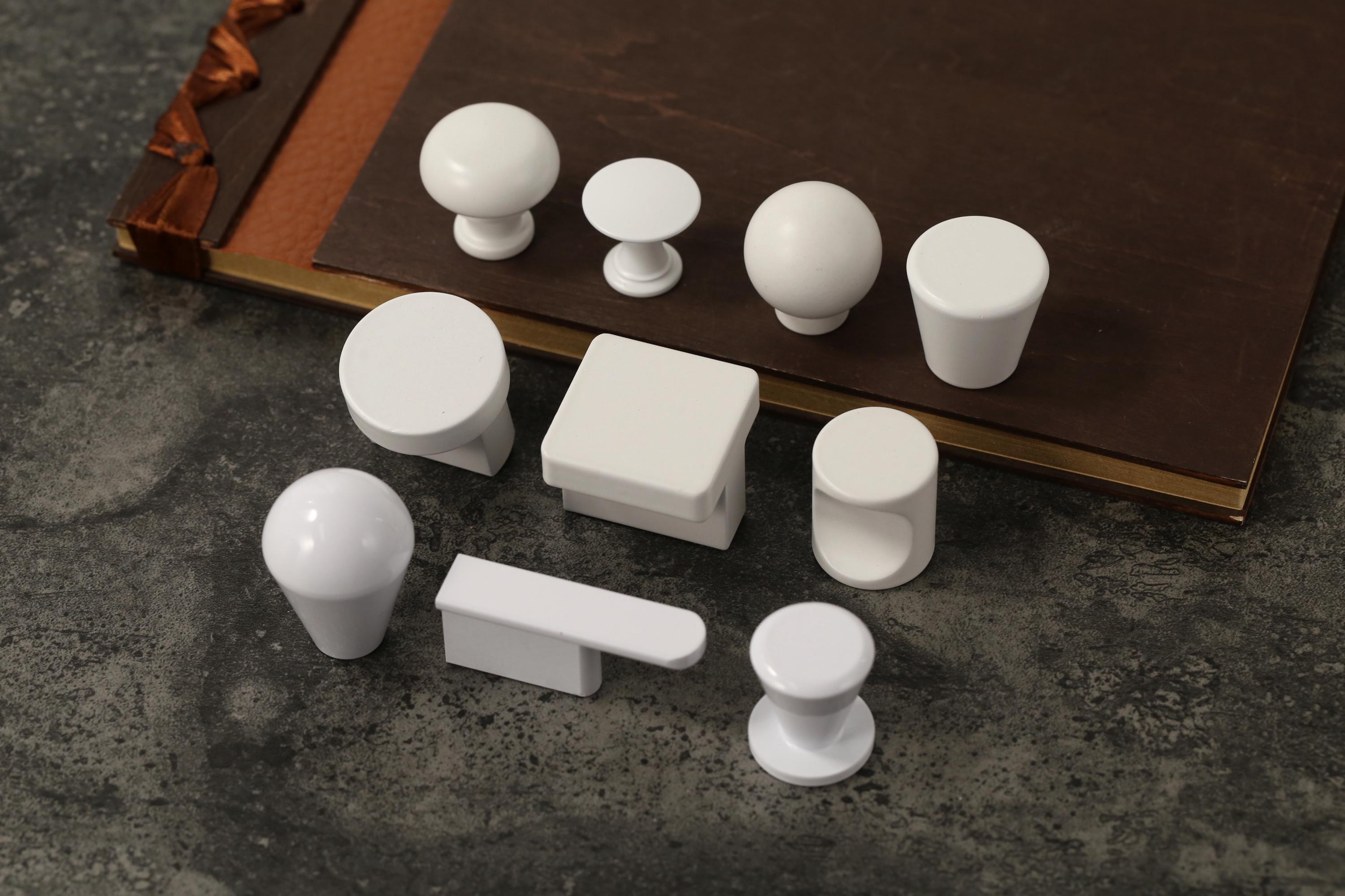 Nordic white drawer knobs handle Geometric cabinet dresser pulls knob Pure White cupboard Knobs Wardrobe handle pull knob Furniture Hardware