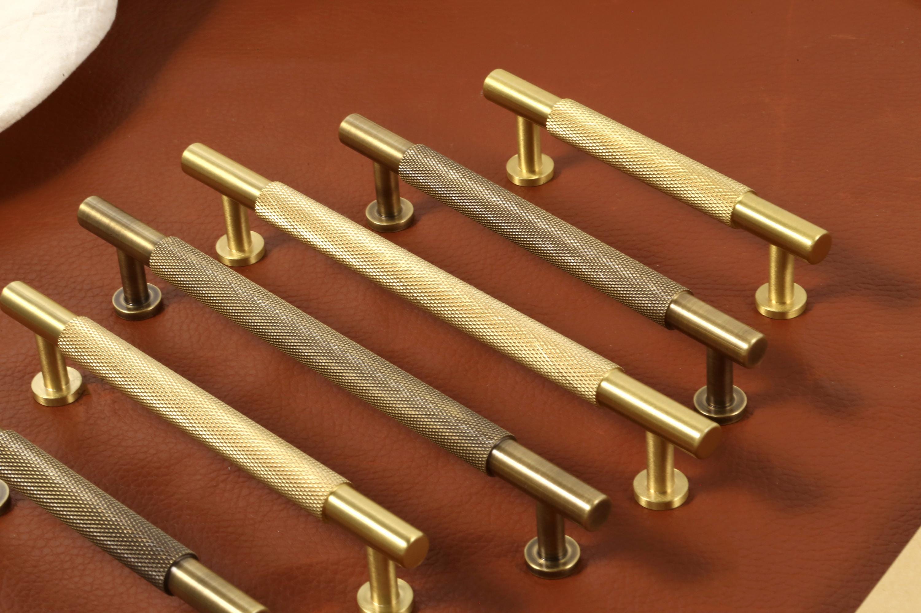 Brass Knurled Cabinet Handles Pulls, Brass Gold Drawer Knobs Pulls Handles, wardrobe handle pulls, Dresser Pull handles, Furniture Hardware