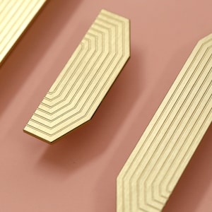 Poignée de tiroir de placard en or brossé Poignée de commode rayée Poignée de garde-robe Poignée de penderie Ikea image 5