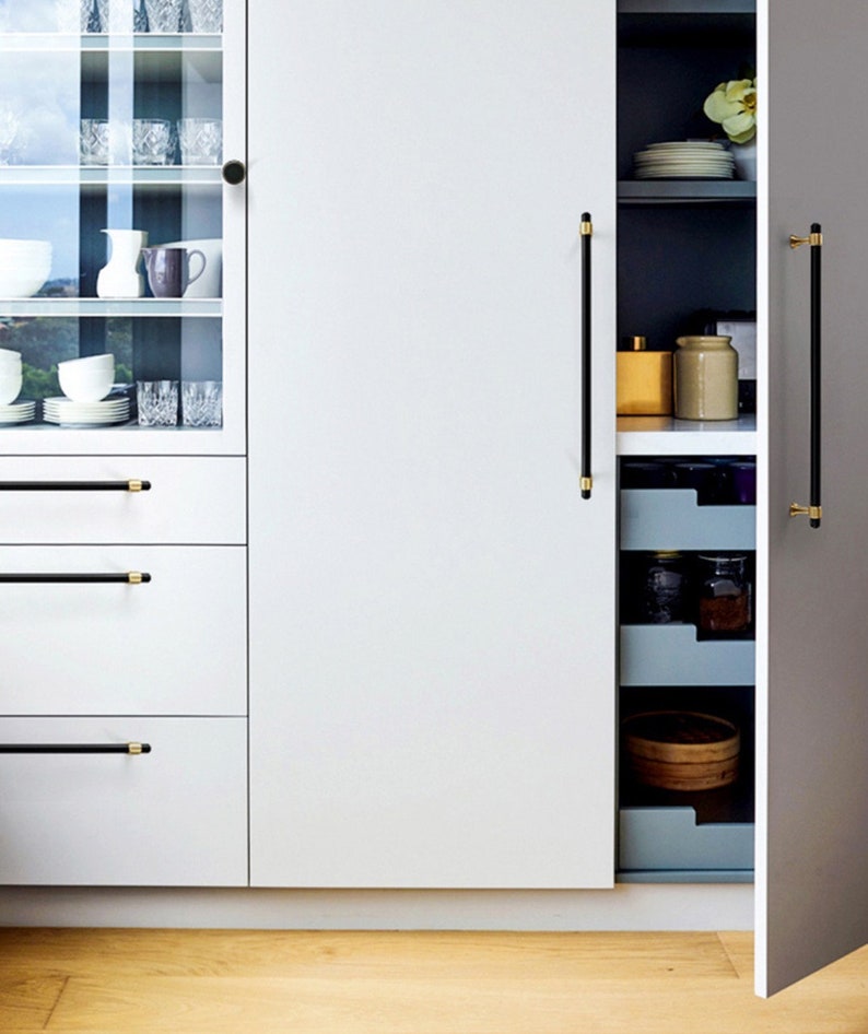 Gold Long Pulls Brushed Silver Drawer Knobs Pulls Etsy