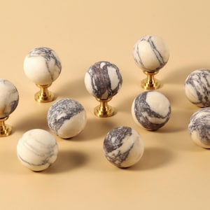 Italian Natural Marble Brass Drawer knobs handles Black White Marble cabinet cupboard knobs pulls, Brass gold dresser Wardrobe handles knobs