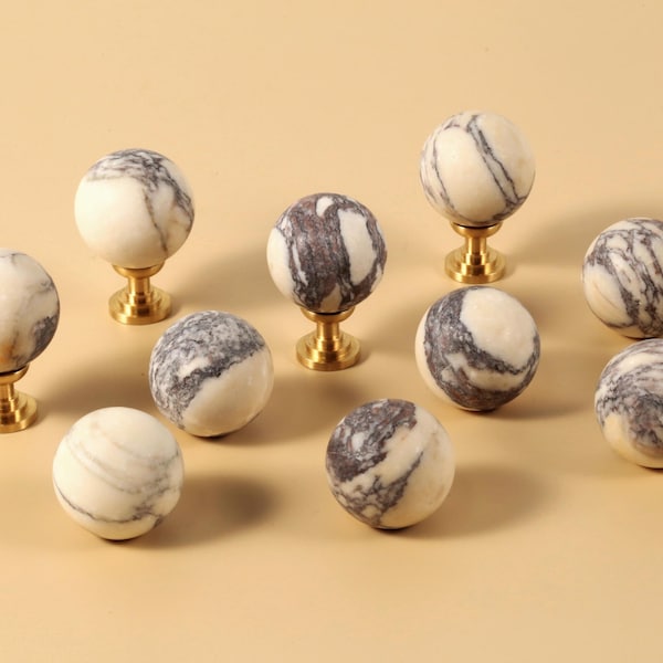Italian Natural Marble Brass Drawer knobs handles custom engraved Black White Marble cabinet cupboard knobs pulls, Brass gold dresser