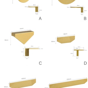 Poignée de tiroir de placard en or brossé Poignée de commode rayée Poignée de garde-robe Poignée de penderie Ikea image 2