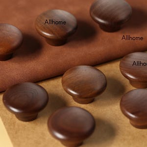 Manijas de cajón de madera de nogal, tiradores largos de armario de madera grabados a medida, tiradores redondos de haya para gabinete, tirador de tocador de madera boho