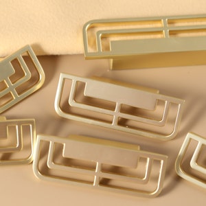 32mm 64mm 96 Gold geometric pull, decorative cabinet knobs, drawer knob, modern drawer handles, furniture cabinet knobs, Dresser handle knob