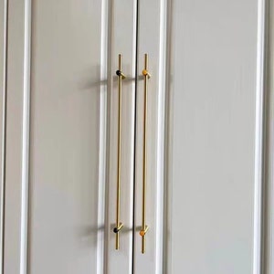 Verstellbarer Lochabstand Langer Messinggriff, Messingkristall-Schubladengriff, Goldknopf Ziehgriffe, Kleiderschrank Schrank Pull Griff Knöpfe