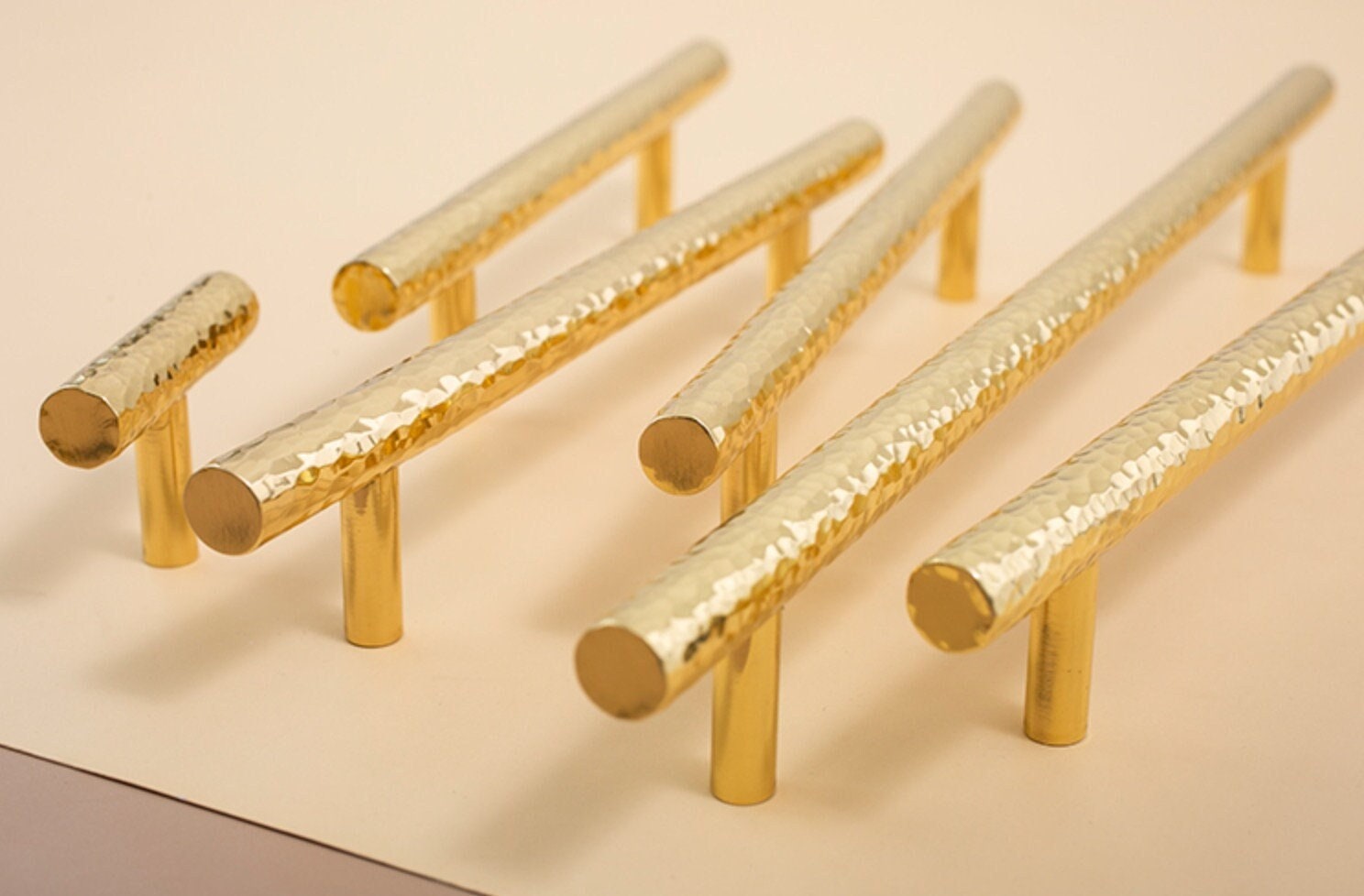 Hammered Solid Brass Drawer Pulls Knobs Knurled Knob Door Etsy