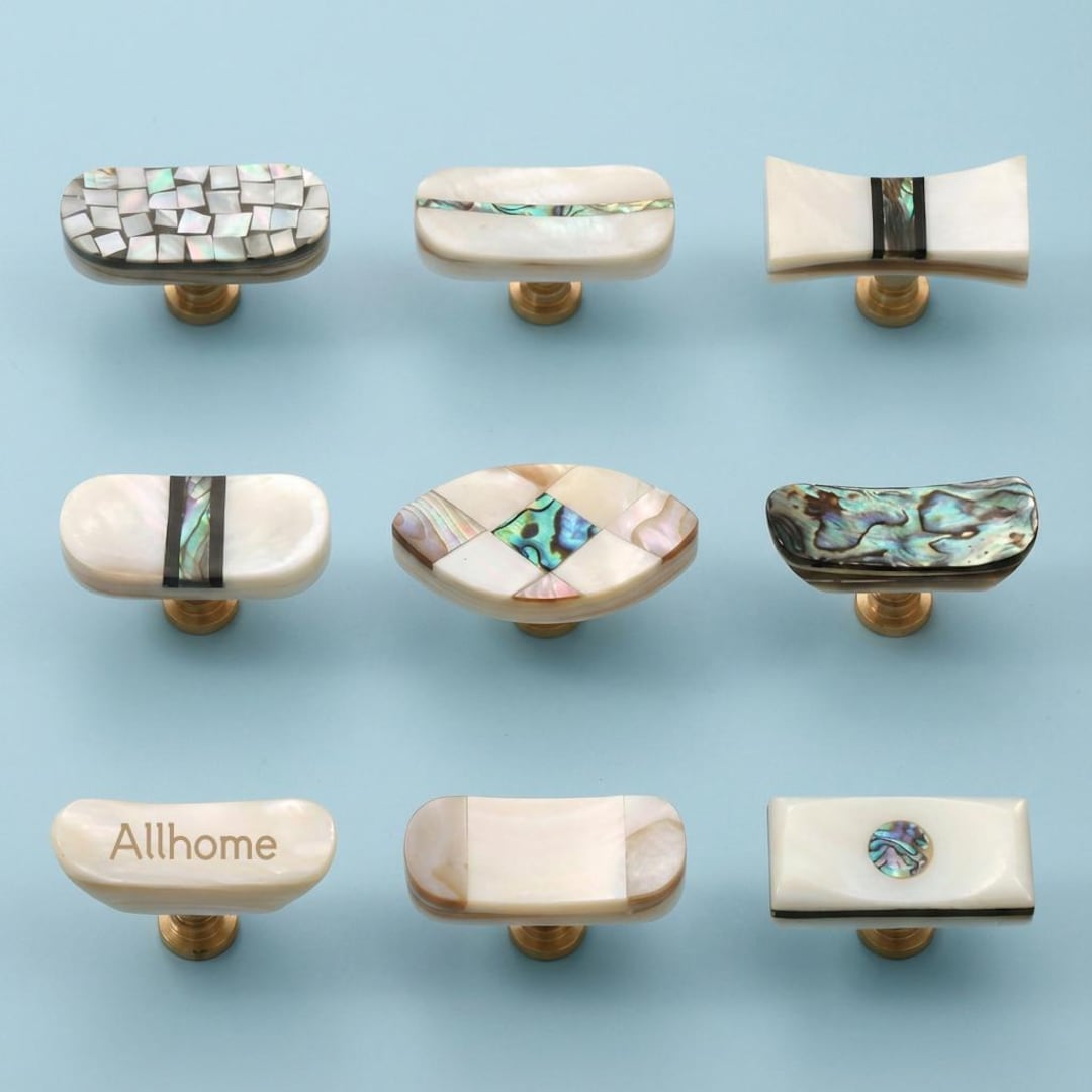 Abalone Shell Cabinet Dresser Knob Handles, Natural Mother of Pearl ...