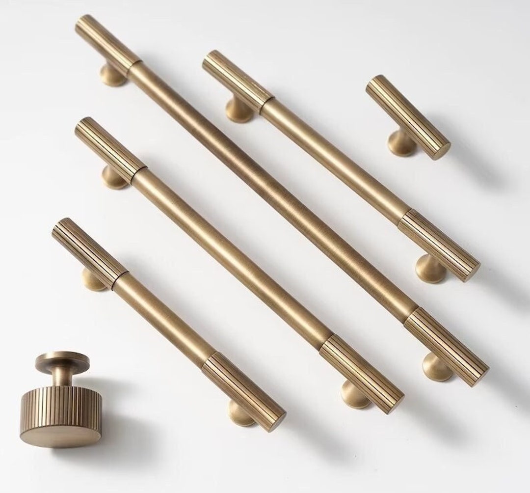 Antique Brass Drawer Knobs Pulls Handles Gold Cabinet Pull Etsy