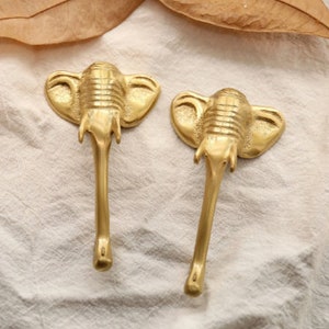 Brass wild mushrooms cabinet pulls, Nursery room Animal Drawer Knobs Pulls Handles,flower Dresser Knobs Cabinet Pull handles, brass Hardware 1 × Elephant