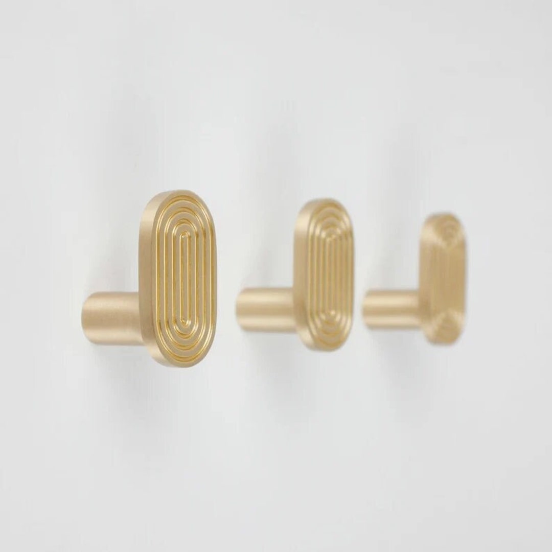 Solid Brass Wall Hooks Textured Gold Hook Door Hooks Coat Etsy