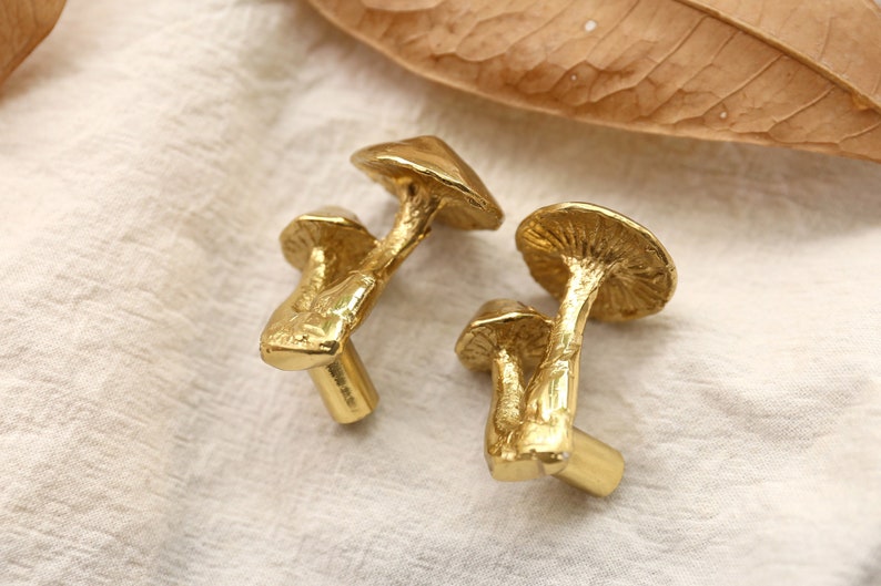 Brass wild mushrooms cabinet pulls, Nursery room Animal Drawer Knobs Pulls Handles,flower Dresser Knobs Cabinet Pull handles, brass Hardware 1 × Mushroom