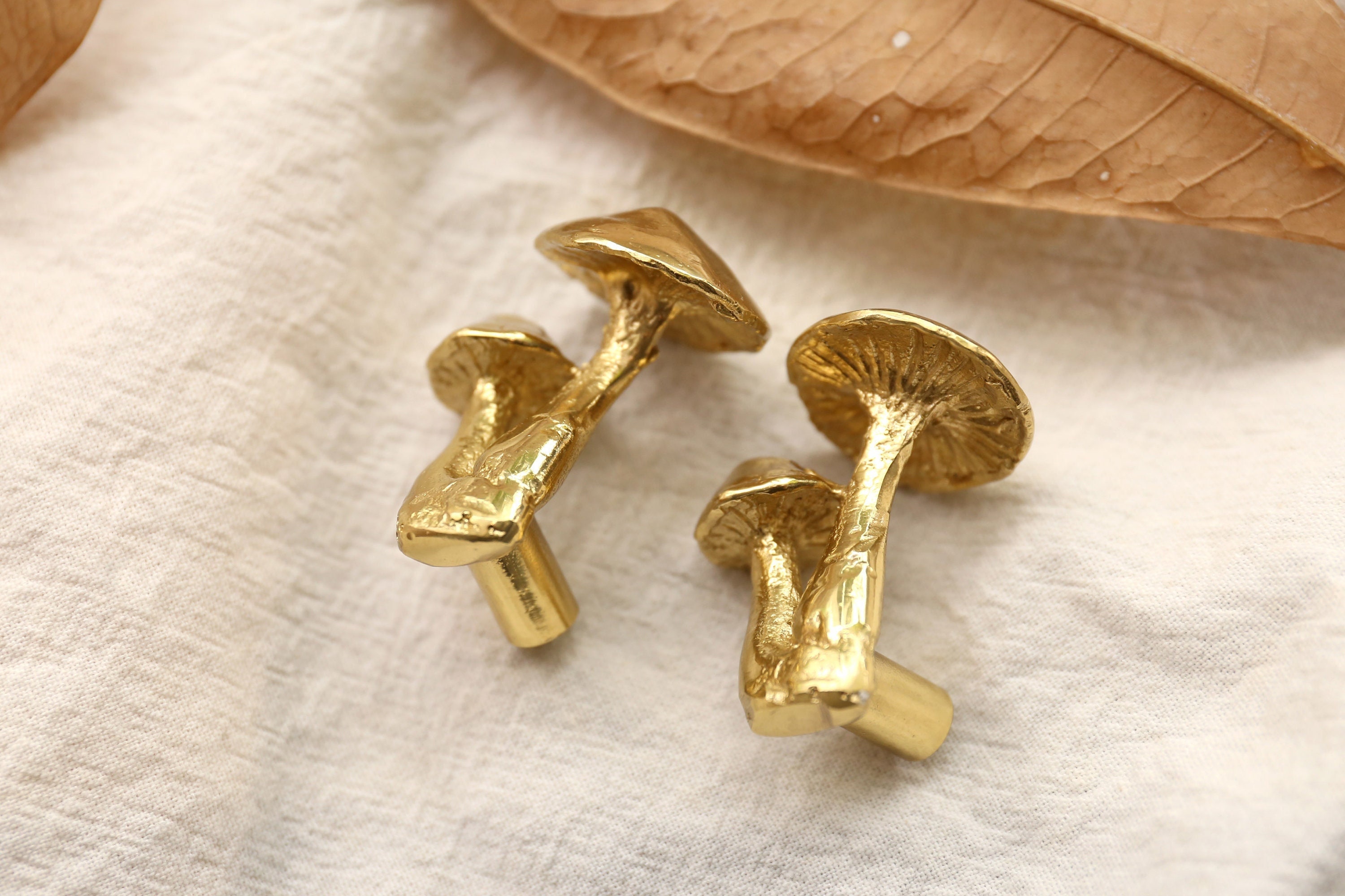 Brass wild mushrooms cabinet pulls, Nursery room Animal Drawer Knobs Pulls Handles,flower Dresser Knobs Cabinet Pull handles, brass Hardware