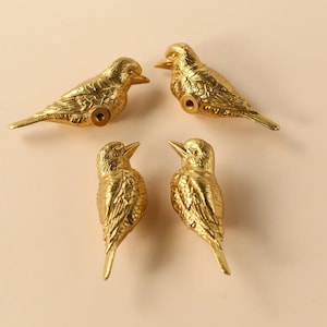 Brass bird Cabinet handle knobs, Animals Drawer Knobs Handles Vintage Cupboard Dresser Knobs Cabinet Pull handles, brass Furniture Hardware