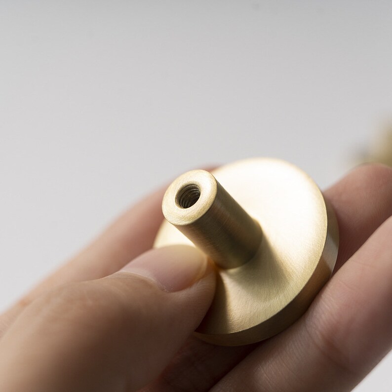 Brushed Brass Knobs Brass Dresser Knob Modern Drawer Etsy