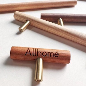 Nature Round wood cabinet knob, Wood drawer knobs handles, custom engraved walnut beech handle knob, kitchen handke knob,wood door knob