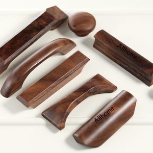 Walnut cabinet pulls, wood handles pull, drawer knobs handles, custom engraved walnut wood door handle pulls, cabinet dresser knobs pull