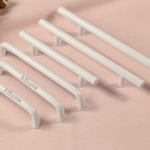 Nordic Slim Drawer Handle Pull Pure custom engraved White cabinet pulls knob, White Dresser handle Knobs cylindrical Wardrobe handle pull