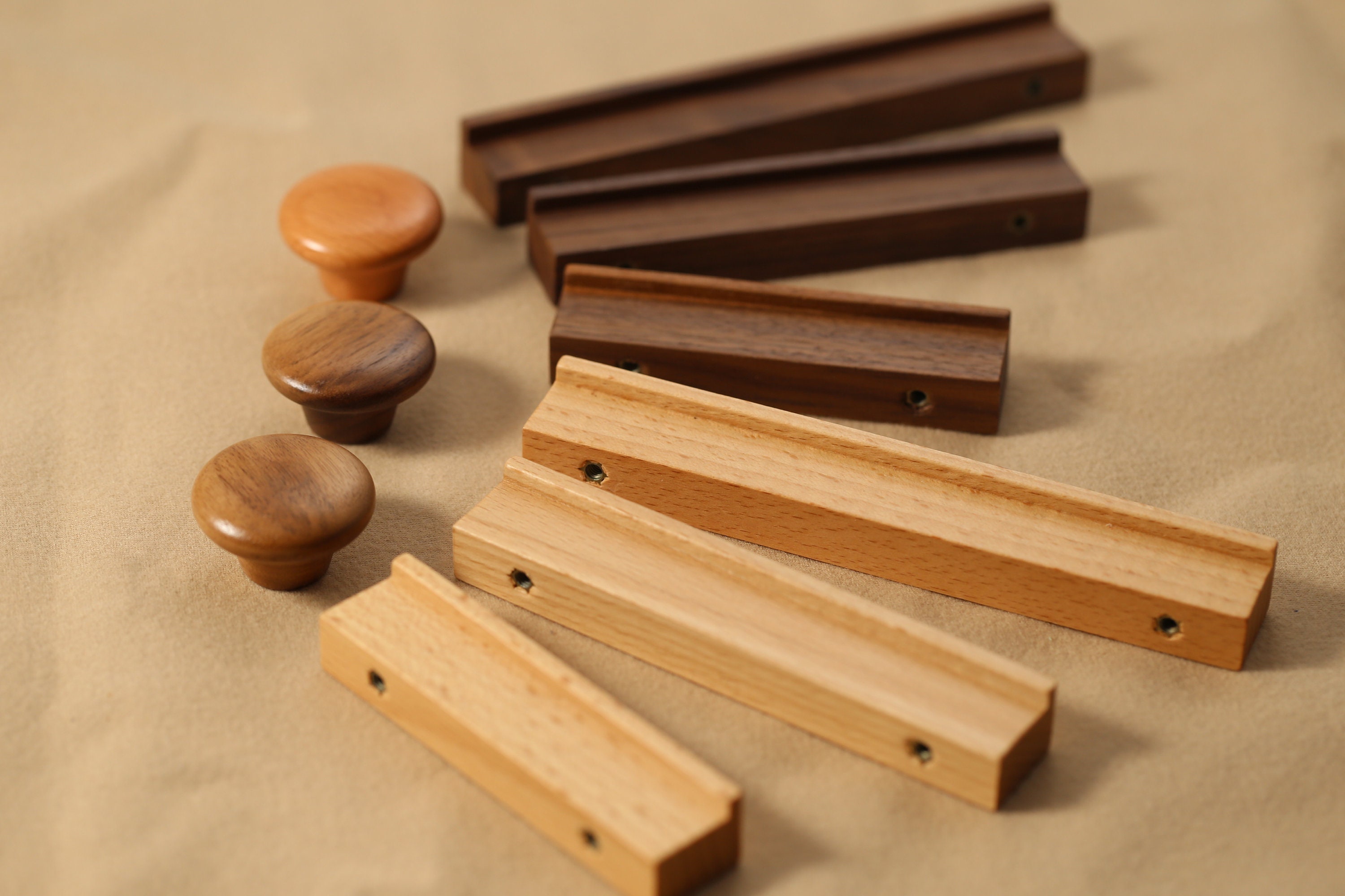 HDJNal 10 STKS 38 MM Walnoot Hout Onafgewerkte Kast Trekt Handvatten