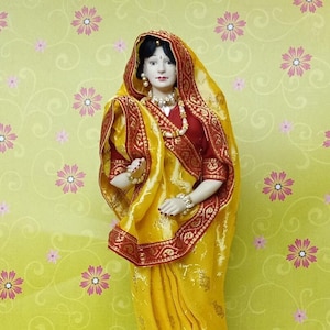 Vintage handmade Indian woman in traditional dress
