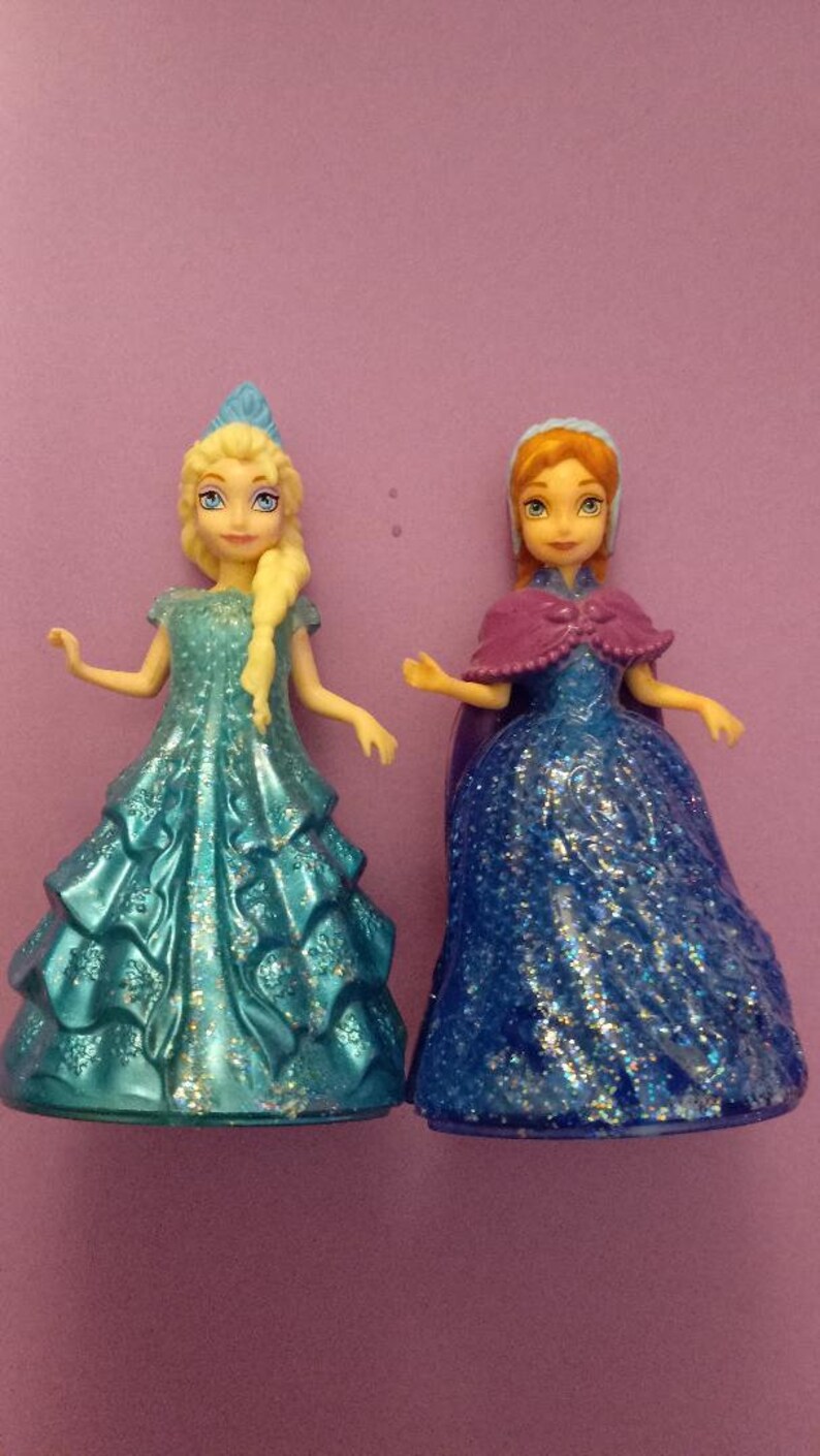 Disney's Frozen Glitter Glider Magiclip Elsa and Anna Mini Dolls Etsy