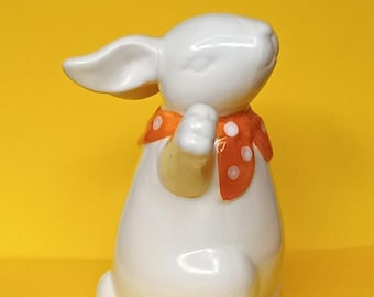 Vintage Bunny Rabbit figurine ceramic statue for Easter decoration