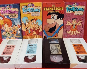 Vintage Hanna Barbara Flintstones cartoons collection of 4 VHS tapes