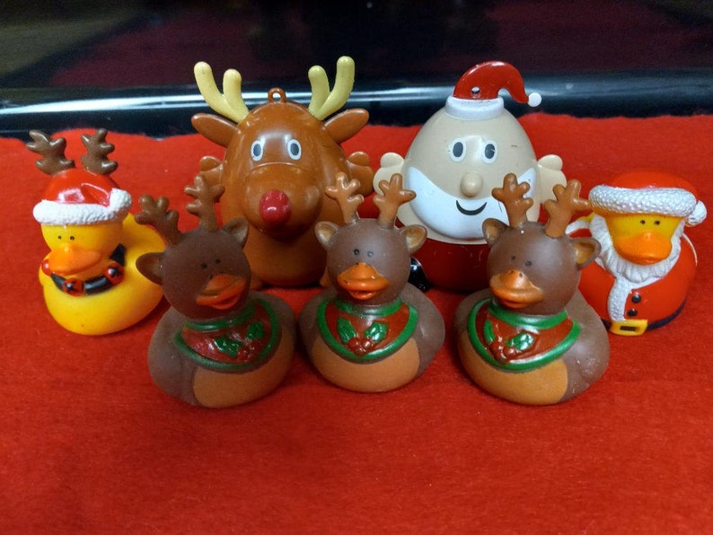 christmas-santa-claus-and-reindeer-decorations-7-pieces-etsy