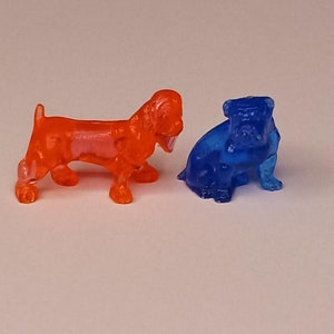 Vintage Lucite clear plastic miniature dog figurines