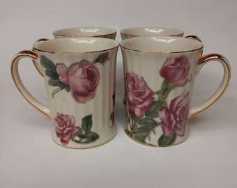Burton and Burton Romantic Rose Mugs set of 4
