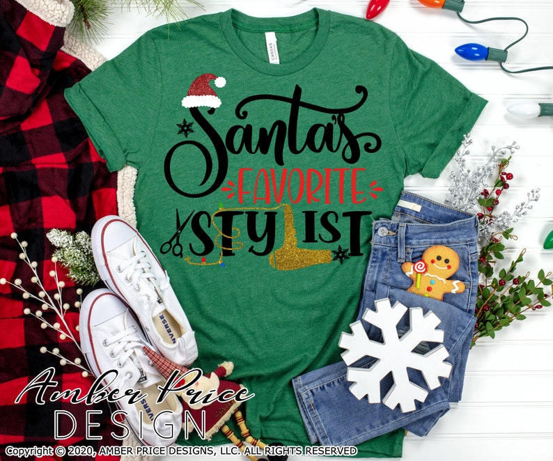 Santa's favorite stylist Svg hairdresser Christmas salon | Etsy