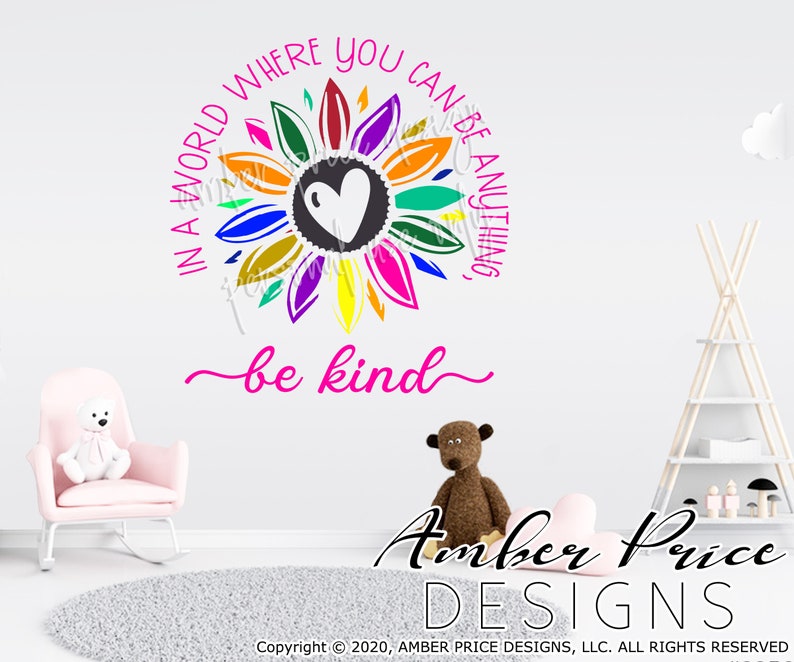 Download Be kind SVG rainbow Sunflower svg png dxf kindness shirt ...