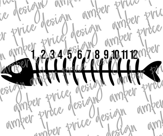 Fish Ruler SVG Fish skeleton ruler svg fishing svgs fish bones | Etsy