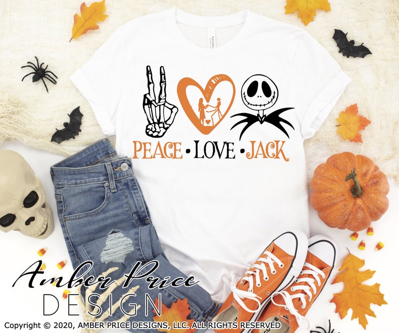 Download Peace love Jack Skeleton SVG Jack skellington svg ...