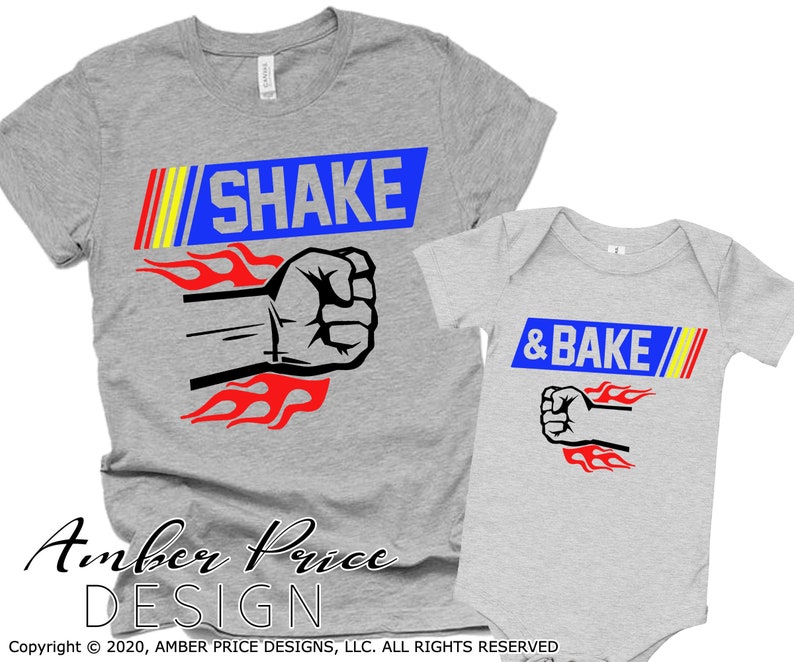 Shake and bake SVG father son daughter shirt fist bump ...