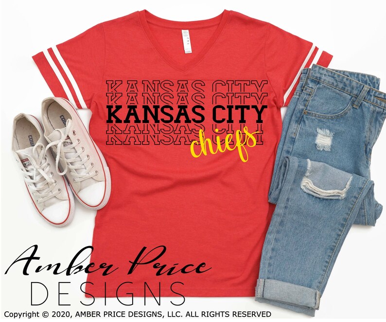 Chiefs SVG stacked Kansas City shirt Cricut Silhouette design Etsy