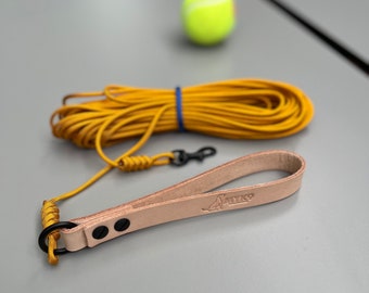 Personalised Embossed Tan Leather / Custom Length & Colour Dog / Cat Training Leash / Lead