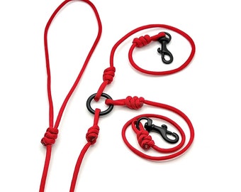 Double Dog Leash / Lead - Custom Length & Colour. Extra Long / Dog / Cat training / Waterproof / Light weight / Handmade Triple