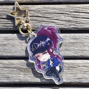 K/DA Akali Reversible Neon Holographic Acrylic Charm