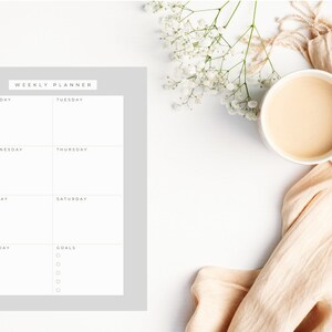 Simple and clean weekly planner work/home/school digital instant download, 8 different colors 1 great template