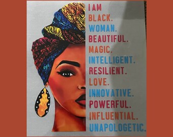 I Am Black Woman HTV Transfer