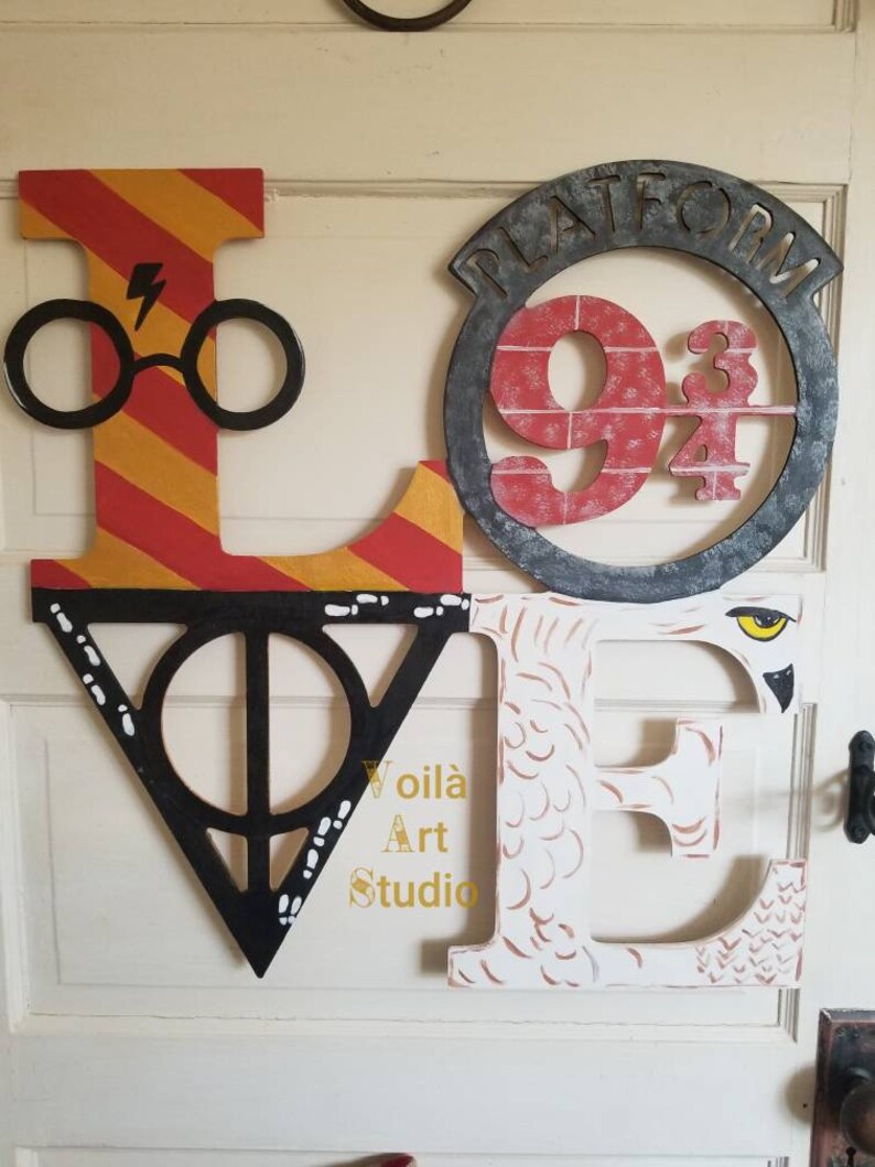 Harry Potter inspired wooden wall/door hanger art | Etsy