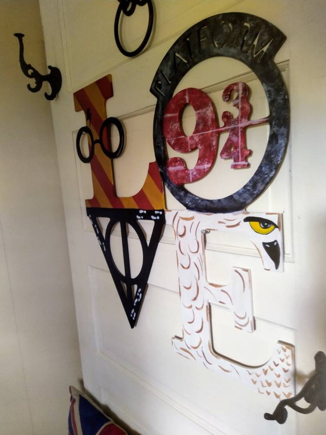 Harry Potter inspired wooden wall/door hanger art | Etsy